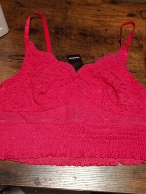 NWT Flirty Torrid Sz 00 Pink Lace Colored Stunning Bralette
